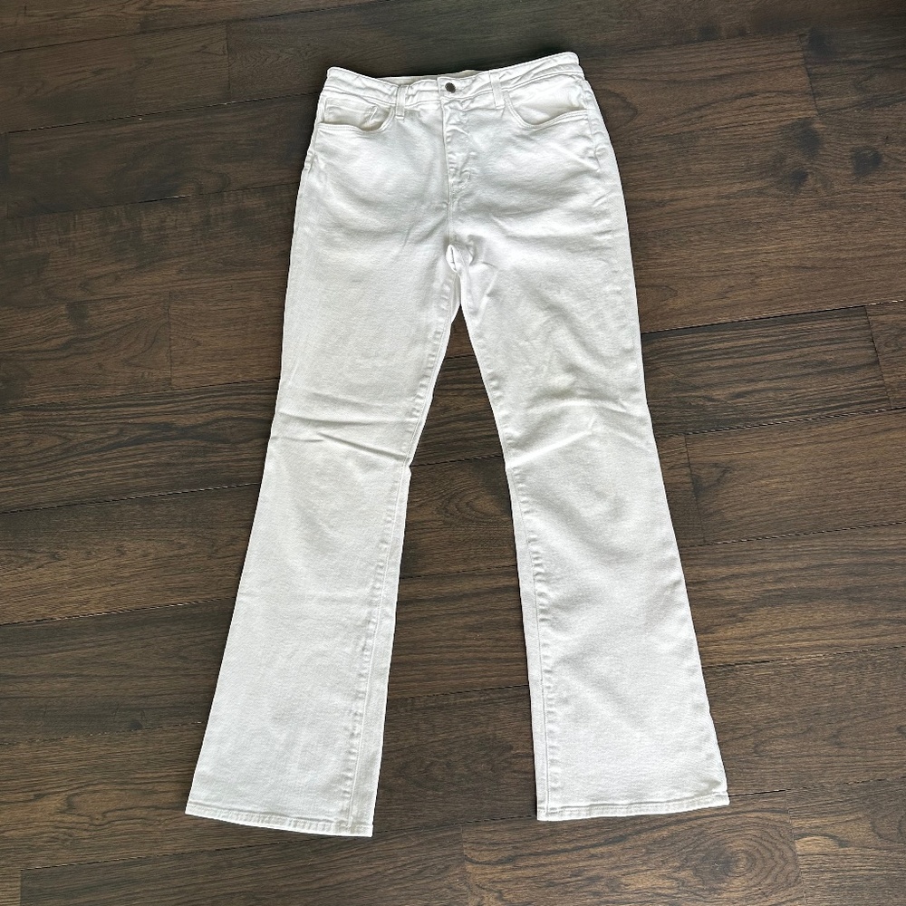 L'Agence Oriana White High Rise Straight Leg Jeans